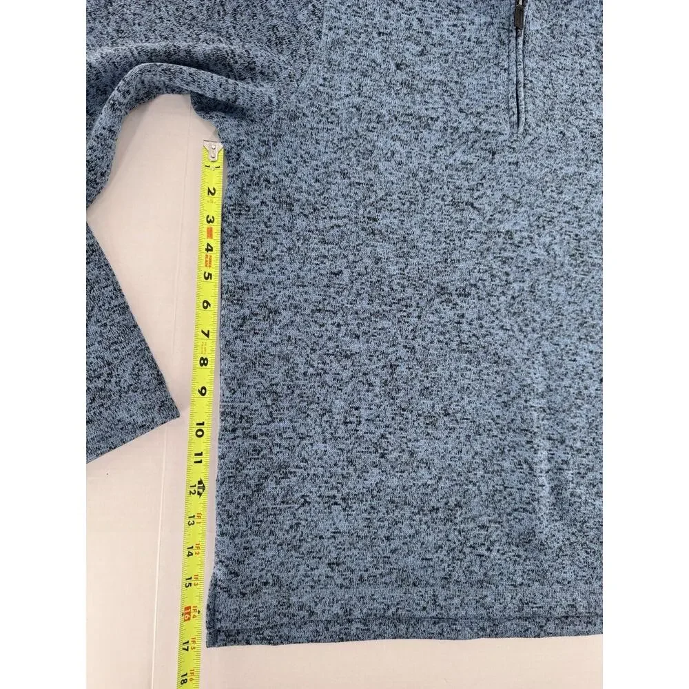 Wrangler George Strait Fleece Sweater Mens Sz M Western Work Farm Blue 1/4 Zip - Picture 9 of 15